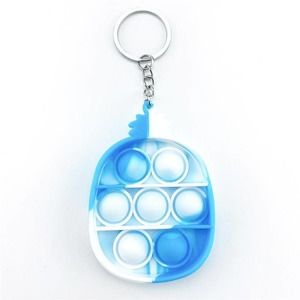 Blue/White Pineapple Push Pop Bubble Fidget Toy Keychain/Bag Tag***NWOT
